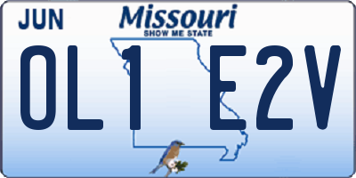 MO license plate OL1E2V