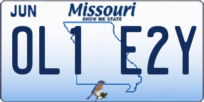 MO license plate OL1E2Y