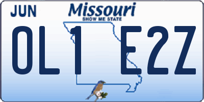 MO license plate OL1E2Z