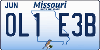 MO license plate OL1E3B