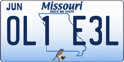 MO license plate OL1E3L