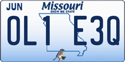 MO license plate OL1E3Q