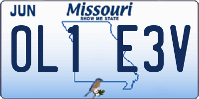 MO license plate OL1E3V