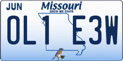 MO license plate OL1E3W