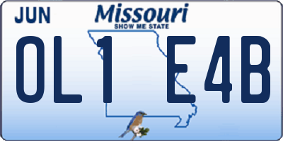 MO license plate OL1E4B