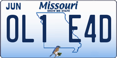 MO license plate OL1E4D