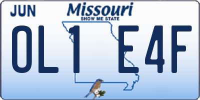 MO license plate OL1E4F