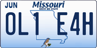 MO license plate OL1E4H
