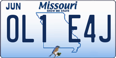 MO license plate OL1E4J