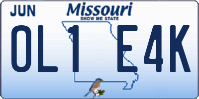 MO license plate OL1E4K
