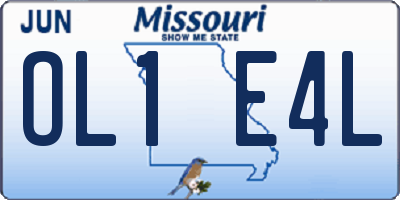 MO license plate OL1E4L