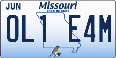 MO license plate OL1E4M