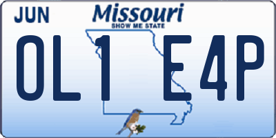 MO license plate OL1E4P