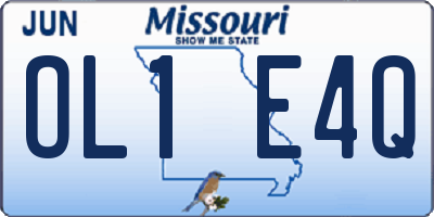 MO license plate OL1E4Q