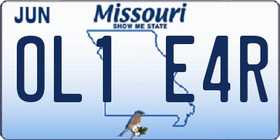 MO license plate OL1E4R