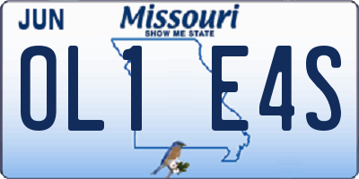 MO license plate OL1E4S