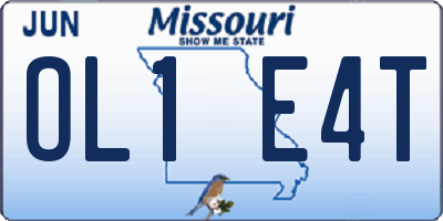 MO license plate OL1E4T