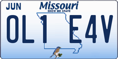 MO license plate OL1E4V