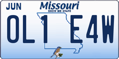 MO license plate OL1E4W