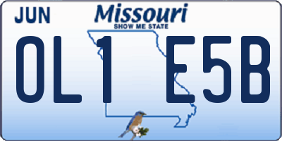 MO license plate OL1E5B