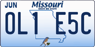 MO license plate OL1E5C