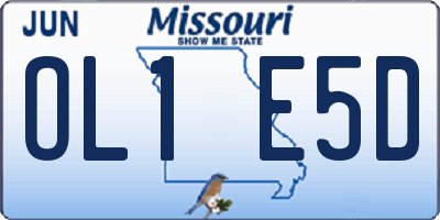 MO license plate OL1E5D