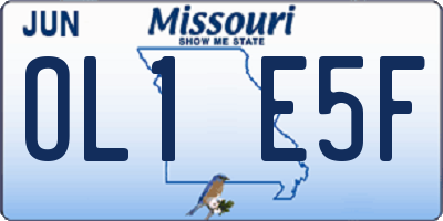 MO license plate OL1E5F