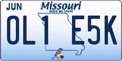 MO license plate OL1E5K