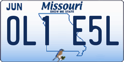 MO license plate OL1E5L