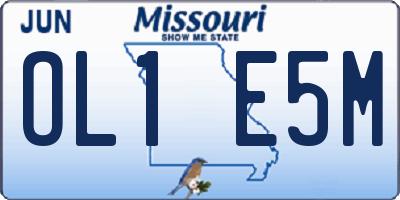 MO license plate OL1E5M