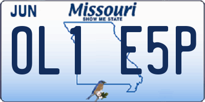 MO license plate OL1E5P