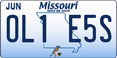 MO license plate OL1E5S