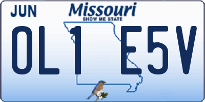 MO license plate OL1E5V