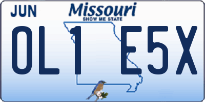 MO license plate OL1E5X