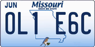 MO license plate OL1E6C