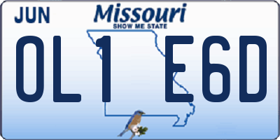 MO license plate OL1E6D