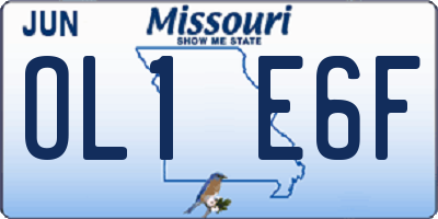 MO license plate OL1E6F