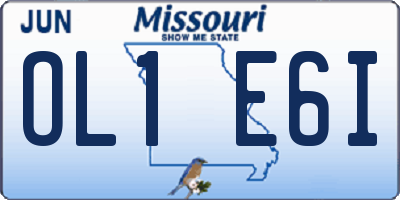MO license plate OL1E6I