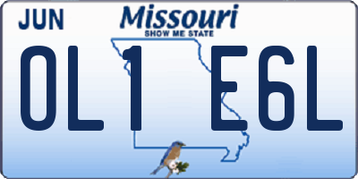 MO license plate OL1E6L