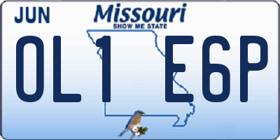 MO license plate OL1E6P