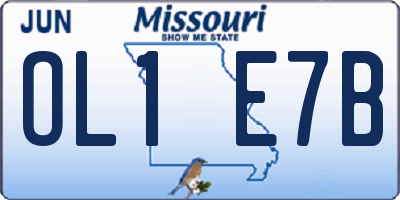 MO license plate OL1E7B