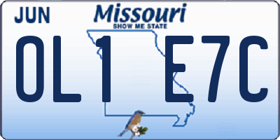 MO license plate OL1E7C