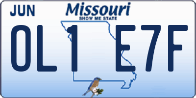 MO license plate OL1E7F