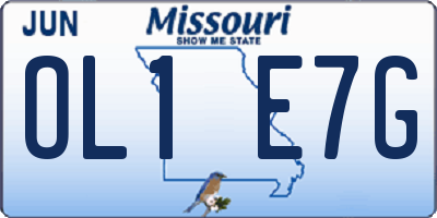 MO license plate OL1E7G