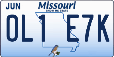 MO license plate OL1E7K