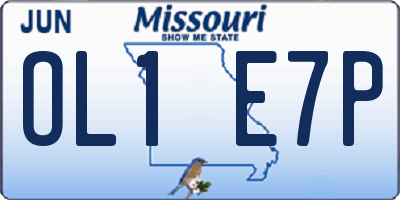 MO license plate OL1E7P