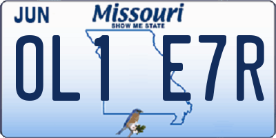 MO license plate OL1E7R