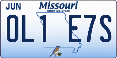 MO license plate OL1E7S