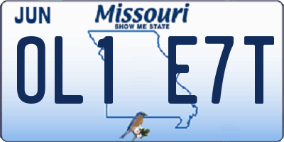 MO license plate OL1E7T