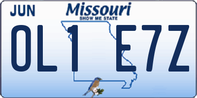 MO license plate OL1E7Z
